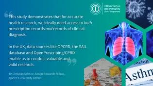 Quote from Christian reading: “For us as medical health researchers,” said Dr Schnier, “this study demonstrates once again that for accurate health research, we ideally need access to both prescription records and records of clinical diagnosis. In the UK, data sources like OPCRD, the SAIL database and OpenPrescribing/CPRD enable us to conduct valuable and valid research.
