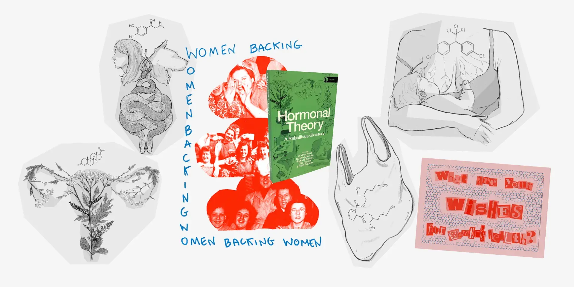 Illustrations by Elsa Paulson from Hormonal Theory as well as collages.