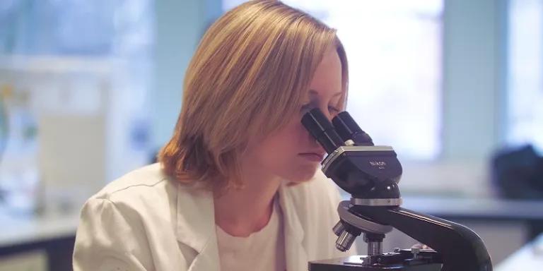 Student in lab
