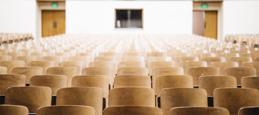 Empty lecture hall seats