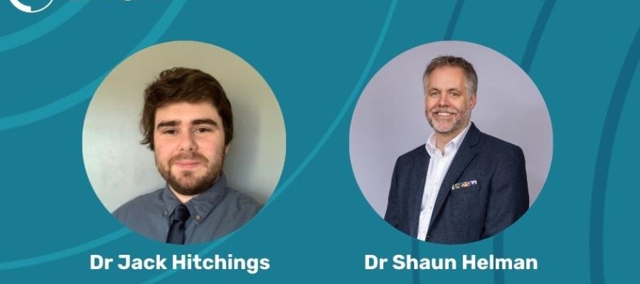 Images of two men next to the text Dr Jack Hastings and Dr Shaun Helman and the BR-UK Logo