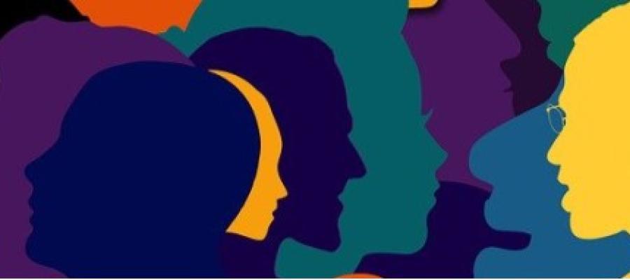 A collection of multi coloured figure silhouettes