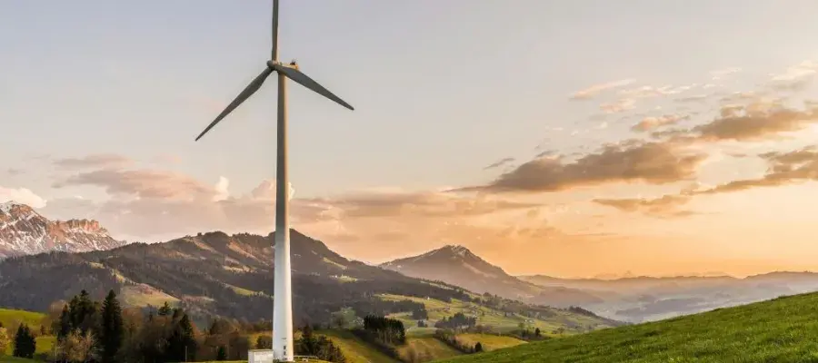 White Windmill on a mountain