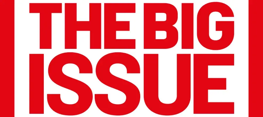 Red and white Big Issue logo