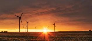 Image of a sunset and windmills by Karsten Wurth