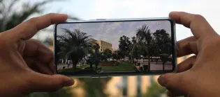 Mobile phone being used for photography