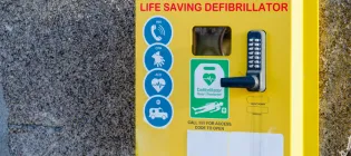 Photograph of a public access defibrillator