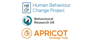 3 logos for the Human behaviour change Project, Behavioural Research UK and APRICOT Ontology tools