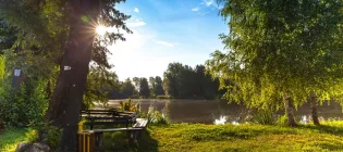 Park with lake