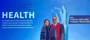 Photograph of Professor Julie Jacko and Professor Steven Yule at their inaugural lectures 2025