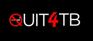 Quit4TB logo, showing red and white text on black background.