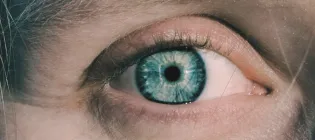 Up close photograph of an eye