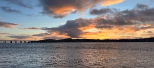 Dawn breaks over the River Tay
