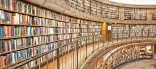Library shelves full of books
