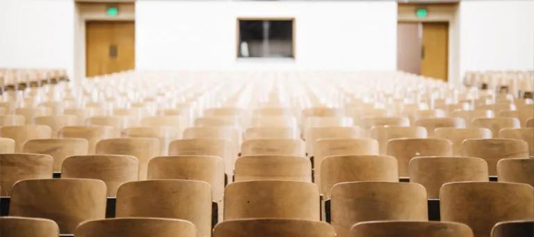 Empty lecture hall seats