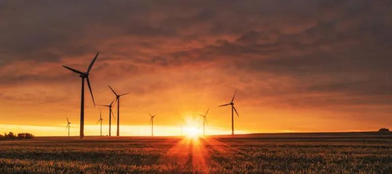 Image of a sunset and windmills by Karsten Wurth