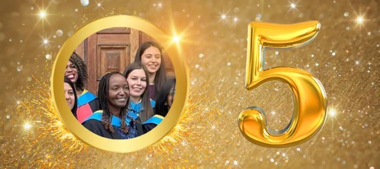 Photo of postgraduate students at graduation