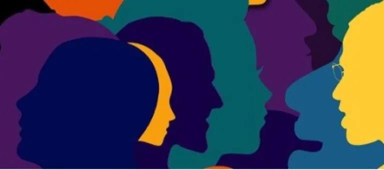 A collection of multi coloured figure silhouettes