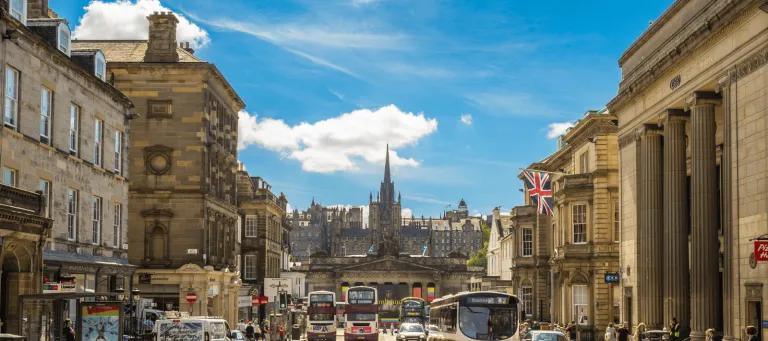 Sunny photograph of the University of Edinburgh