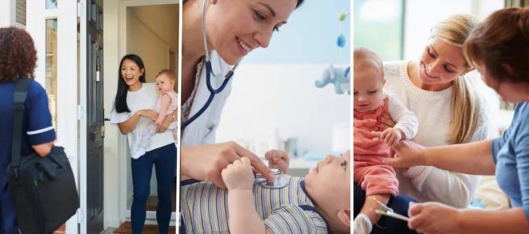 Three scenes of paediatric visits