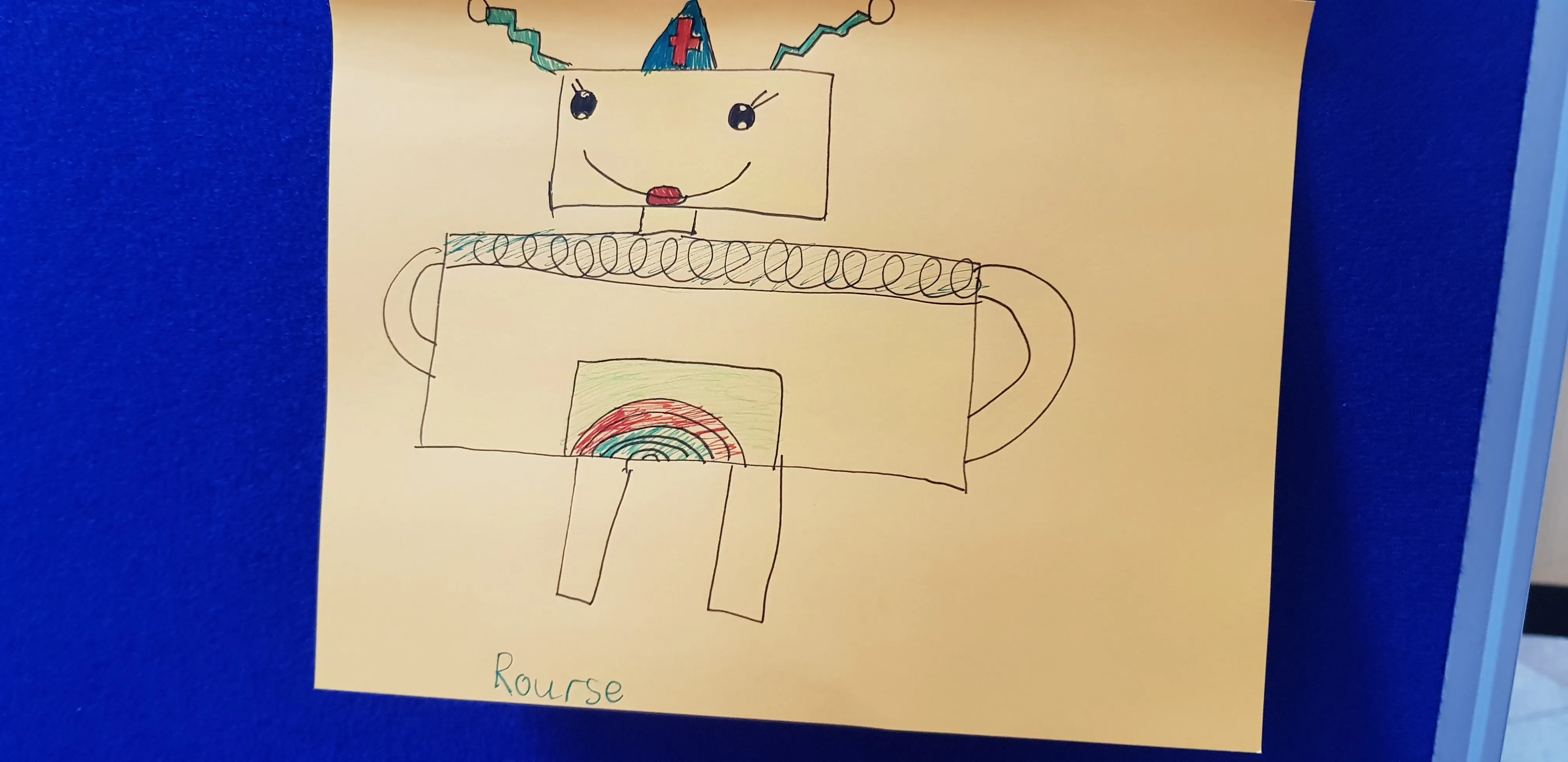 Image showing child drawing of a robot nurse