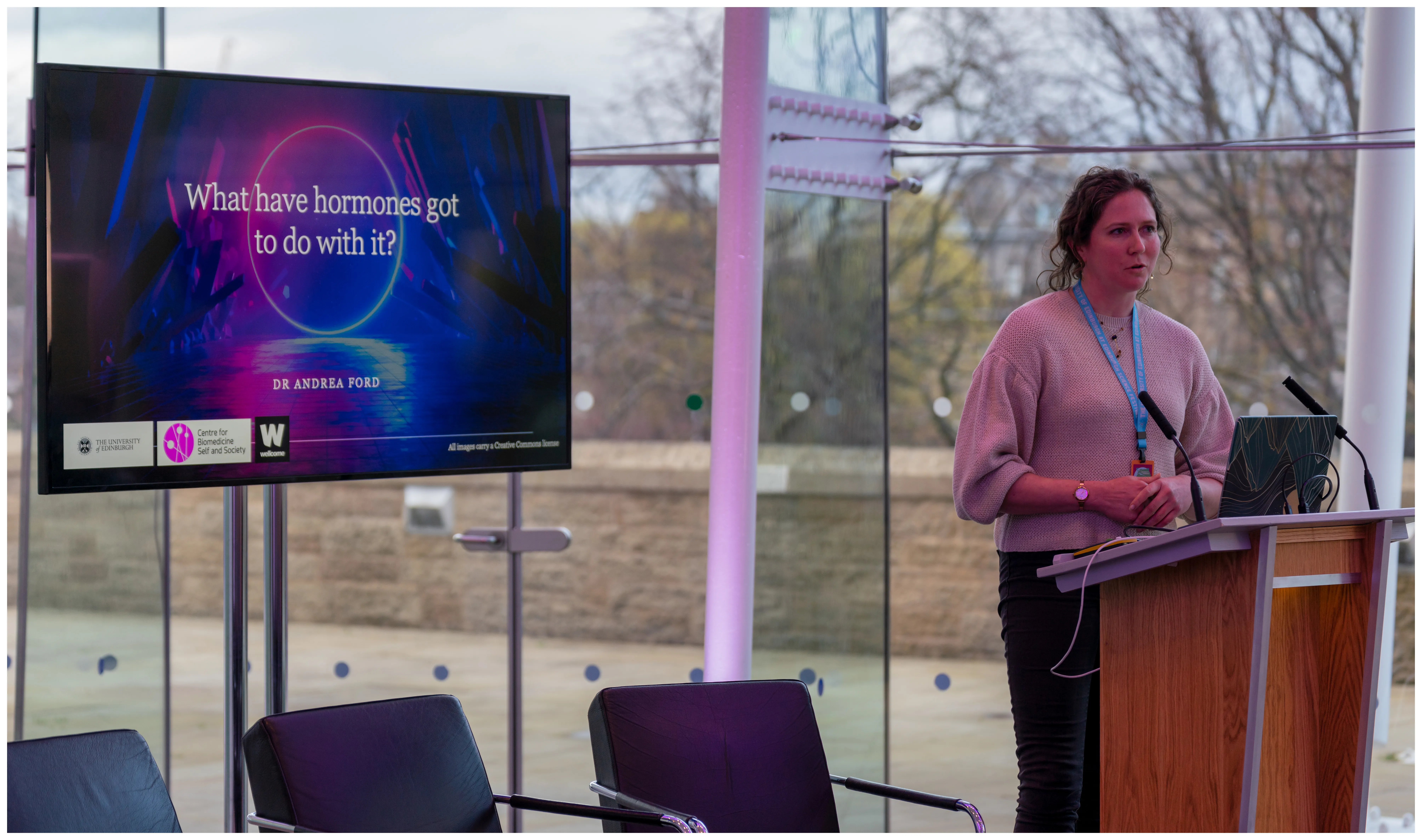 Andrea Ford presents about hormones at Our Planet, Our Health, Our Future event