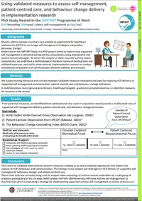 Using validated measures to assess self-management, patient-centred care, and behaviour change delivery in implementation resear