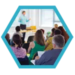 Tutor talking to audience