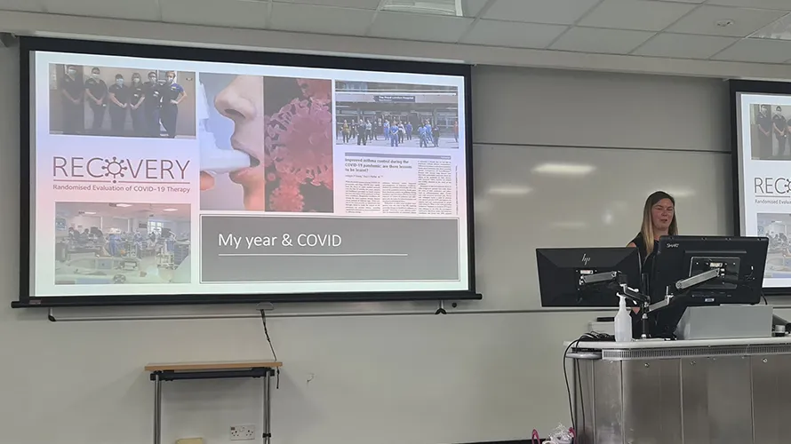 Imogen Skene presenting her work