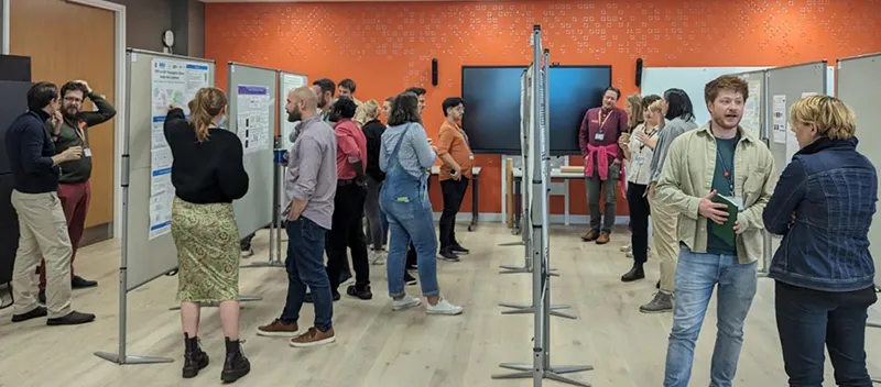 Photograph of poster display during postdoc symposium 2023 