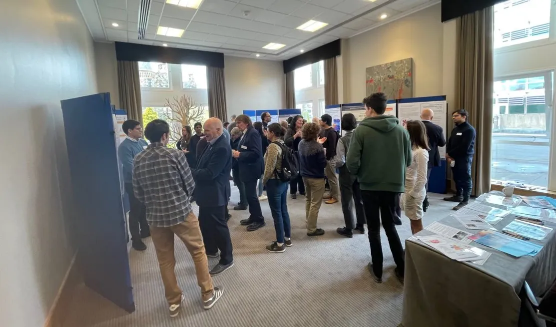Group of people looking at posters