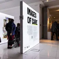People viewing exhibition