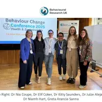 Nia Coupe, Elif Coker, Kitty Saunders, Julze Alejandre, Niamh Hart and Greta Sanna pictured in a meeting room