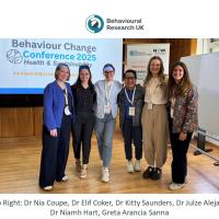 Nia Coupe, Elif Coker, Kitty Saunders, Julze Alejandre, Niamh Hart and Greta Sanna pictured in a meeting room