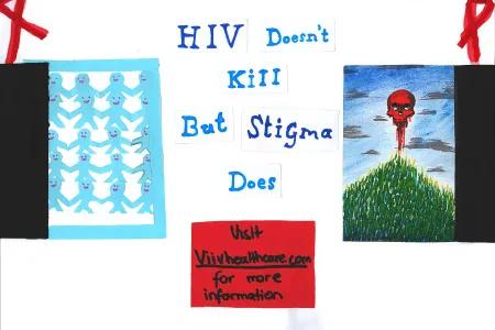 Poster created by high school students at a workshop focusing on HIV and Stigma