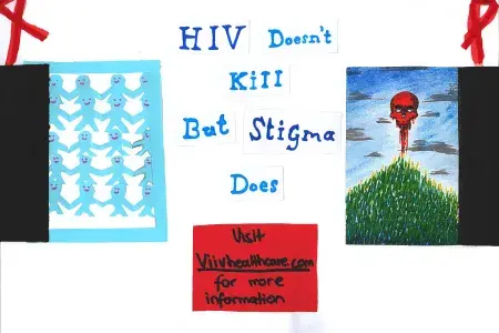 Poster created by high school students at a workshop focusing on HIV and Stigma