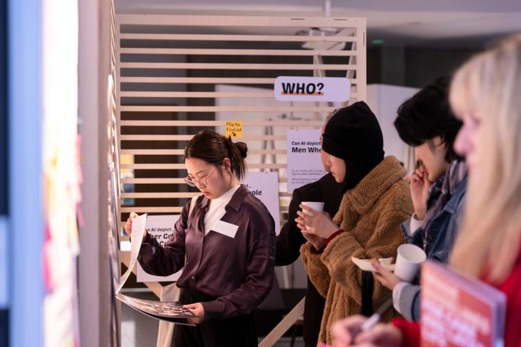 People viewing exhibition