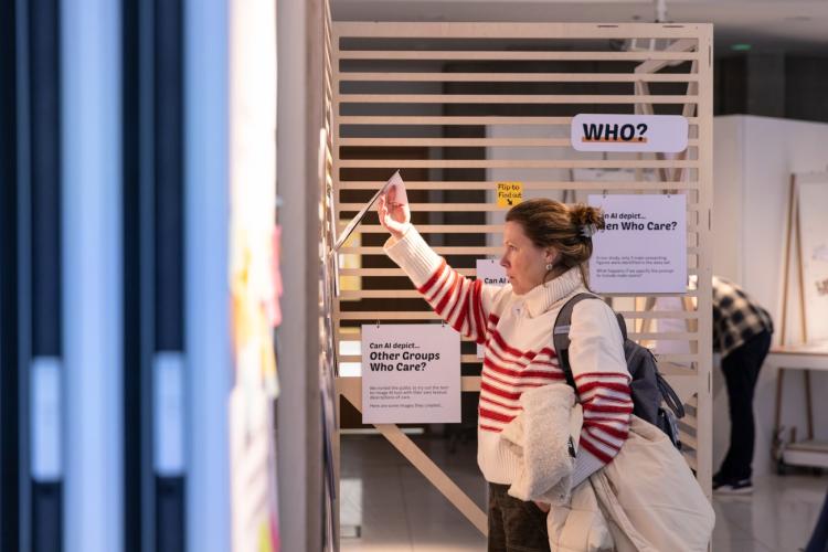 People viewing exhibition