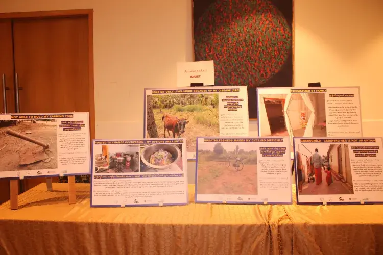 Photovoice images and captions on display