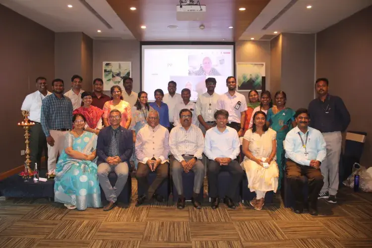 Photovoice CMC Team, with international colleagues projected via video call