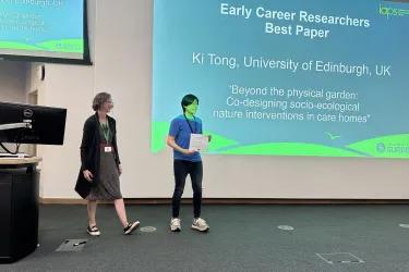 Ki is presented with the Award for ECR Best Paper