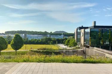 Photograph taken from Usher Building looking over Royal Infirmary of Edinburgh Hospital