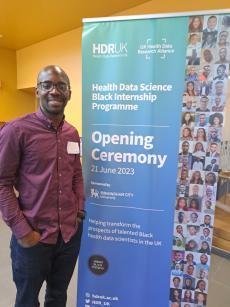 Dobgima at the opening ceremony for the 2023 the HDR UK Health Data Science Black Internship Programme.