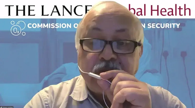 Shams Arifeen presents at the The Lancet Global Health Commission on medical oxygen security webinar