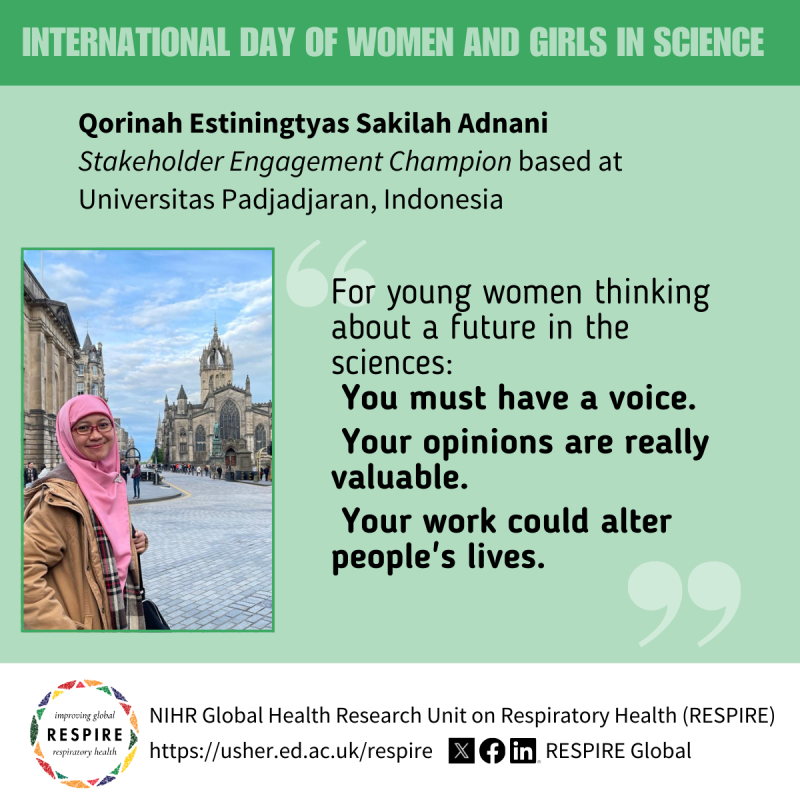 Graphic showing Qorinah Adnani and her quote