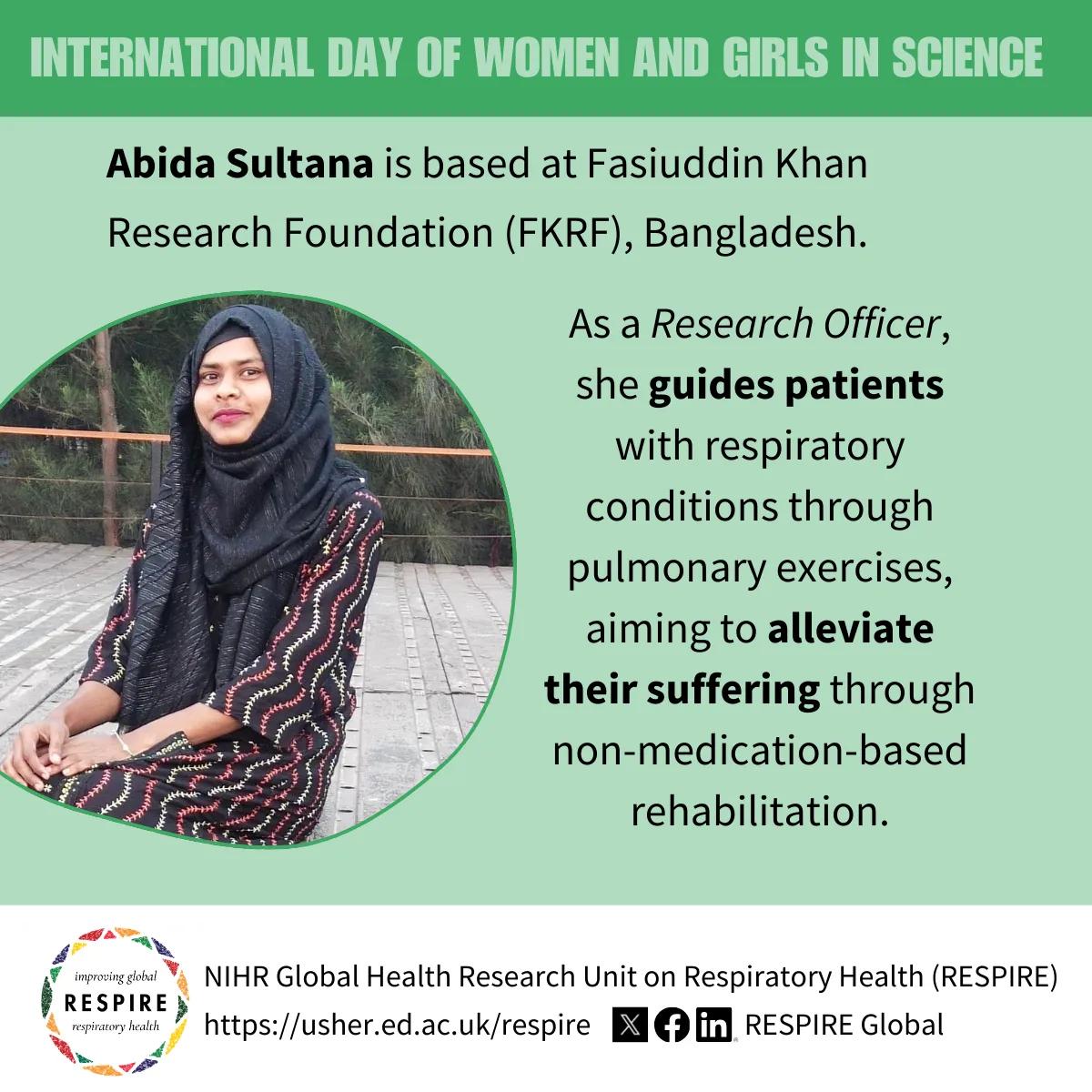 Graphic showing Abida Sultana and her quote