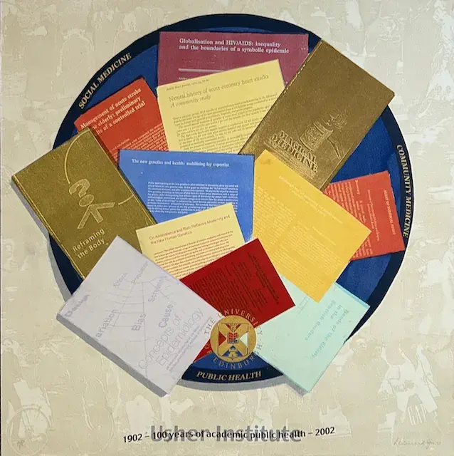 Screen print celebrating 100 years of academic public health at The University of Edinburgh