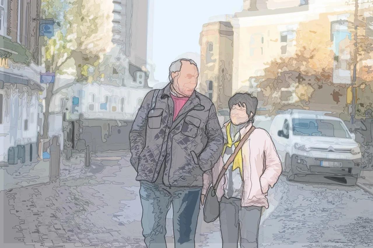 stylised image of two older adults