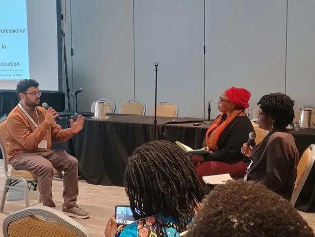 Shukanto Das, PhD student, speaking at a pre-conference workshop at the CUGH 2025