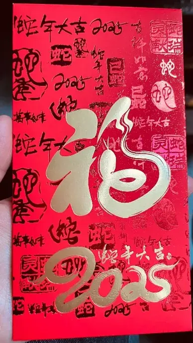 Chinese writing celebrating Spring Festival 2025